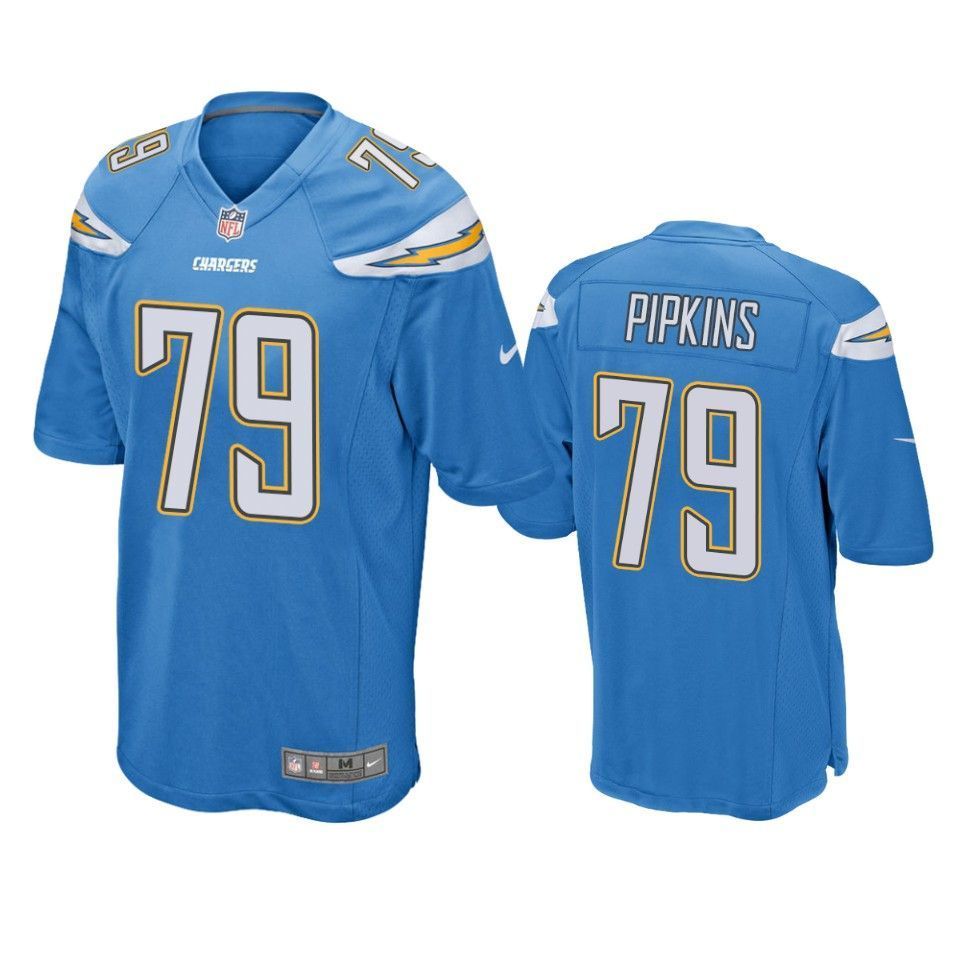 Los Angeles Chargers Trey Pipkins 2019 Nfl Draft Light Blue Game Jersey