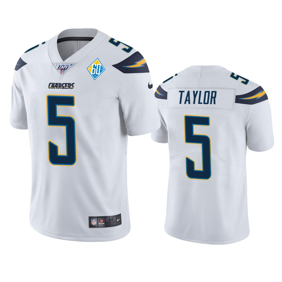 Los Angeles Chargers Tyrod Taylor White 60th Anniversary Vapor Limited Jersey