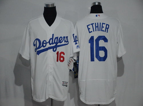 Los Angeles Dodgers 16 Andre Ethier White Home 2016 Flexbase Majestic Baseball Jersey