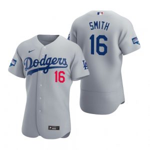 Los Angeles Dodgers 16 Will Smith Gray 2020 World Series Champions Jersey