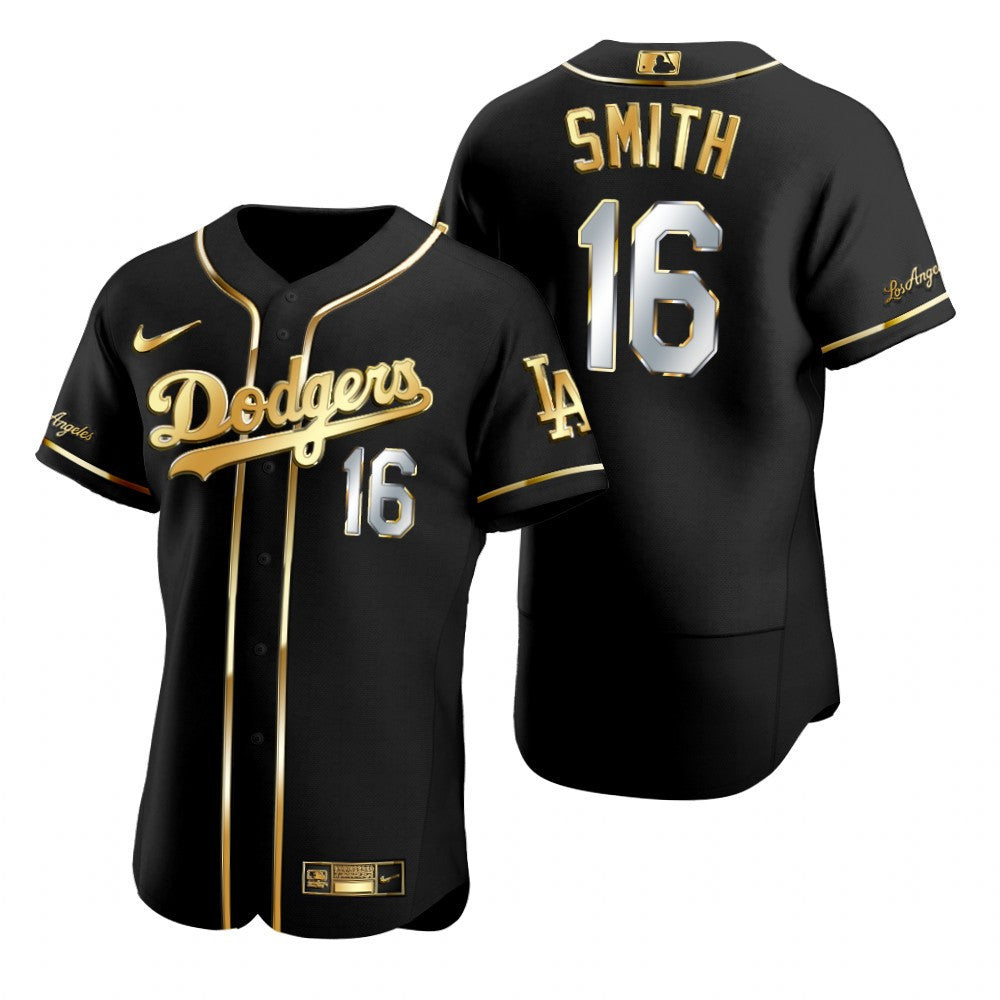 Los Angeles Dodgers 16 Will Smith Mlb Golden Brandedition Black Jersey Gift For Dodgers Fans