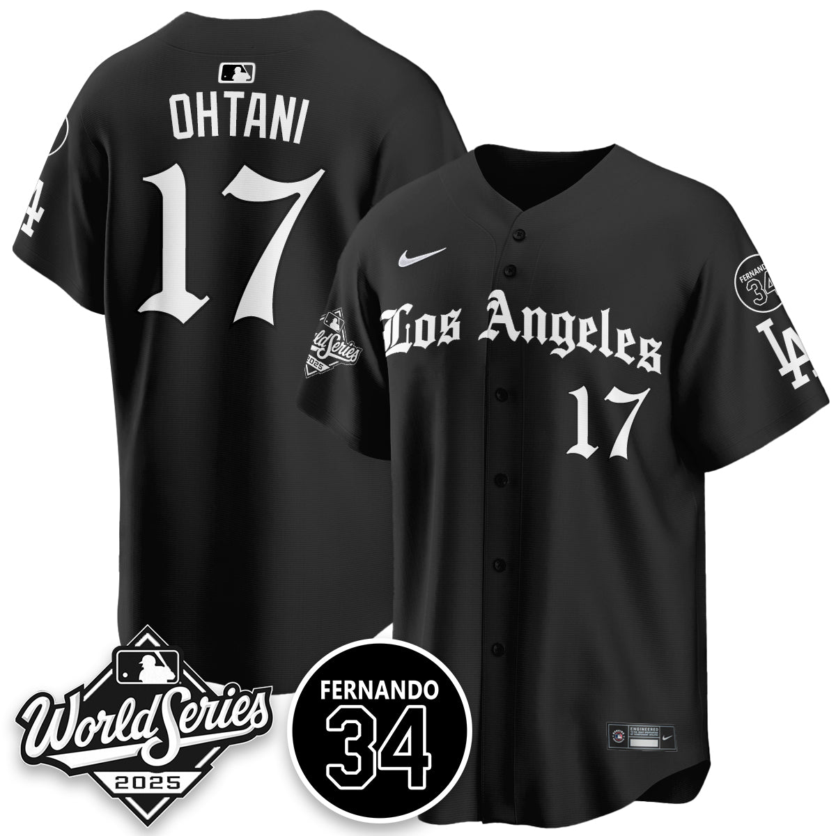 Los Angeles Dodgers 2025 Gothic NL Champions Jersey All Stitched