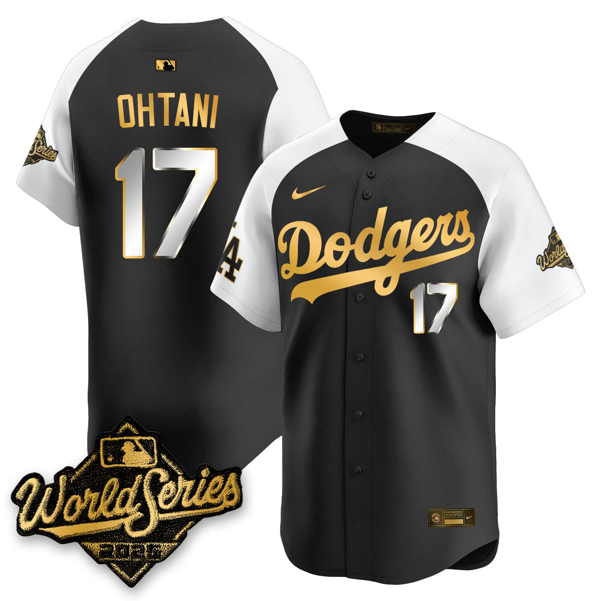 Los Angeles Dodgers 2025 World Series Gold Jersey All Stitched