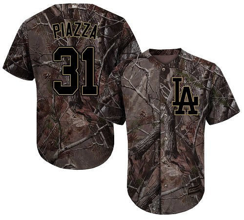 Los Angeles Dodgers 31 Mike Piazza Camo Realtree Collection Cool Base Stitched Baseball Jersey