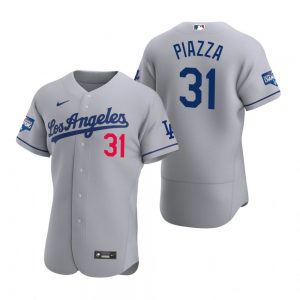 Los Angeles Dodgers 31 Mike Piazza Gray 2020 World Series Champions Road Jersey