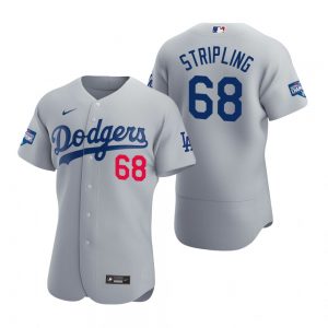 Los Angeles Dodgers 68 Ross Stripling Gray 2020 World Series Champions Jersey