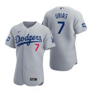 Los Angeles Dodgers 7 Julio Urias Gray 2020 World Series Champions Jersey