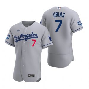 Los Angeles Dodgers 7 Julio Urias Gray 2020 World Series Champions Road Jersey
