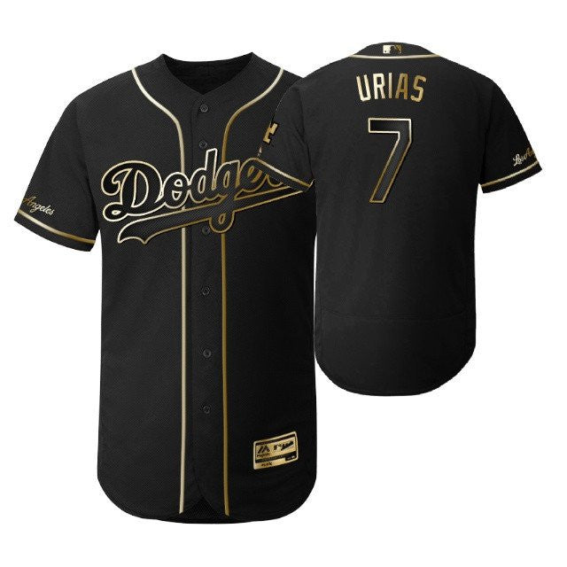 Los Angeles Dodgers 7 Julio Urias Mlb 2019 Golden Brandedition Black Jersey Gift For Dodgers Fans