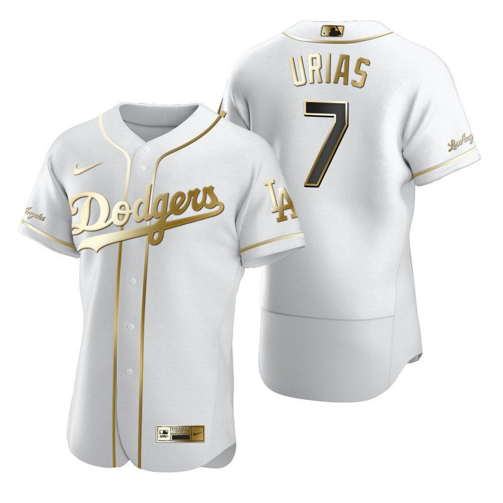 Los Angeles Dodgers 7 Julio Urias Mlb Golden Brandedition White Jersey Gift For Dodgers Fans