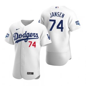Los Angeles Dodgers 74 Kenley Jansen White 2020 World Series Champions Jersey
