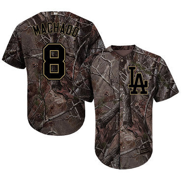 Los Angeles Dodgers 8 Manny Machado Camo Realtree Collection Cool Base Stitched Baseball Jersey