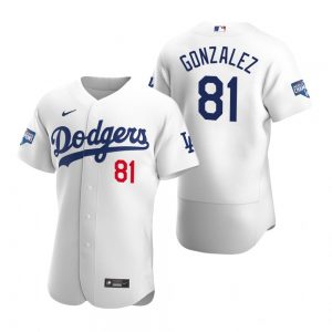 Los Angeles Dodgers 81 Victor Gonzalez White 2020 World Series Champions Jersey