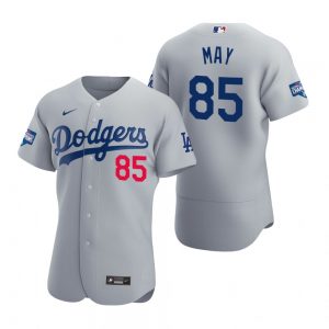 Los Angeles Dodgers 85 Dustin May Gray 2020 World Series Champions Jersey
