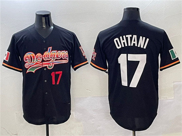 Los Angeles Dodgers #17 Shohei Ohtani Black Mexico Limited Stitched Baseball Jer
