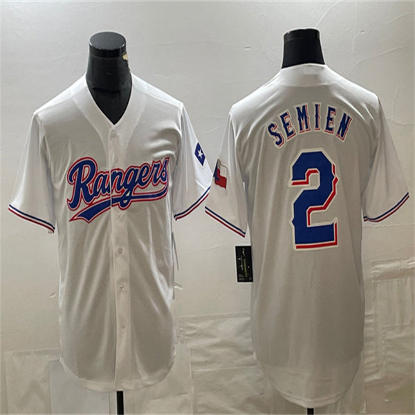 Los Angeles Dodgers #2 Marcus Semien White Home Authentic Patch Jersey Baseball