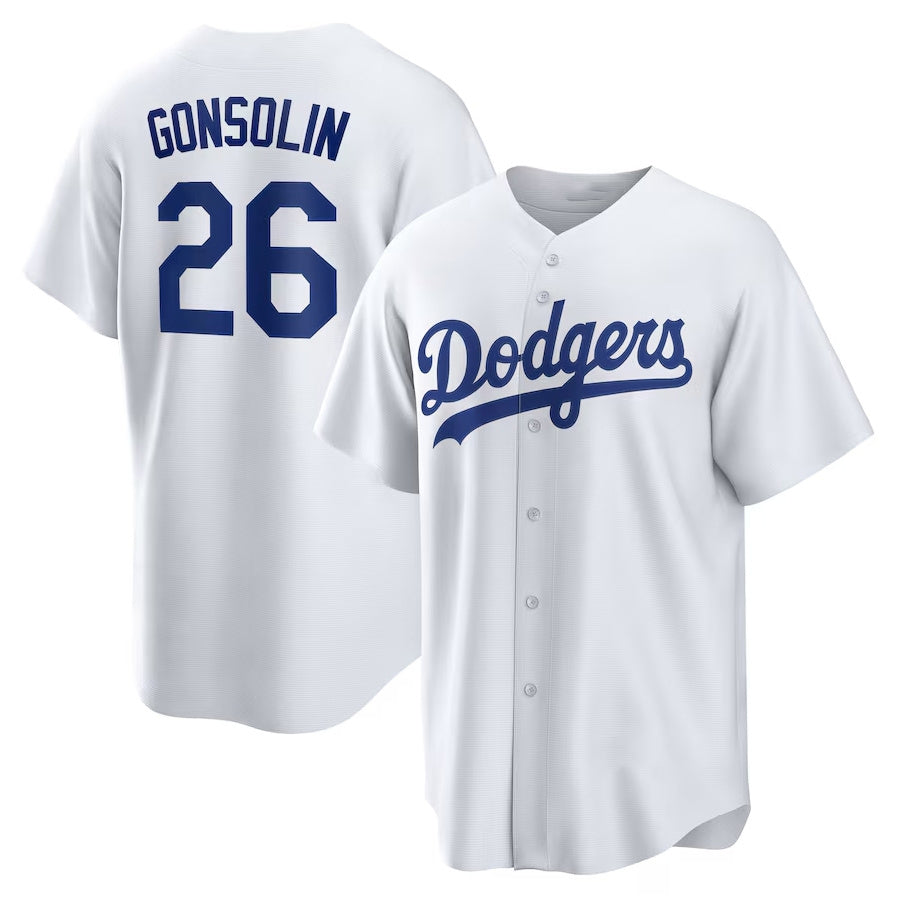 Los Angeles Dodgers #26 Tony Gonsolin Home Replica Jersey White Stitched Baseb