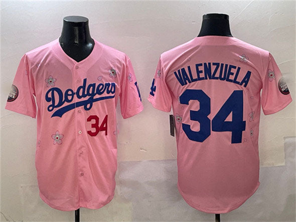 Los Angeles Dodgers #34 Fernando Valenzuela Pink 2025 Tokyo Series Limited Stitc