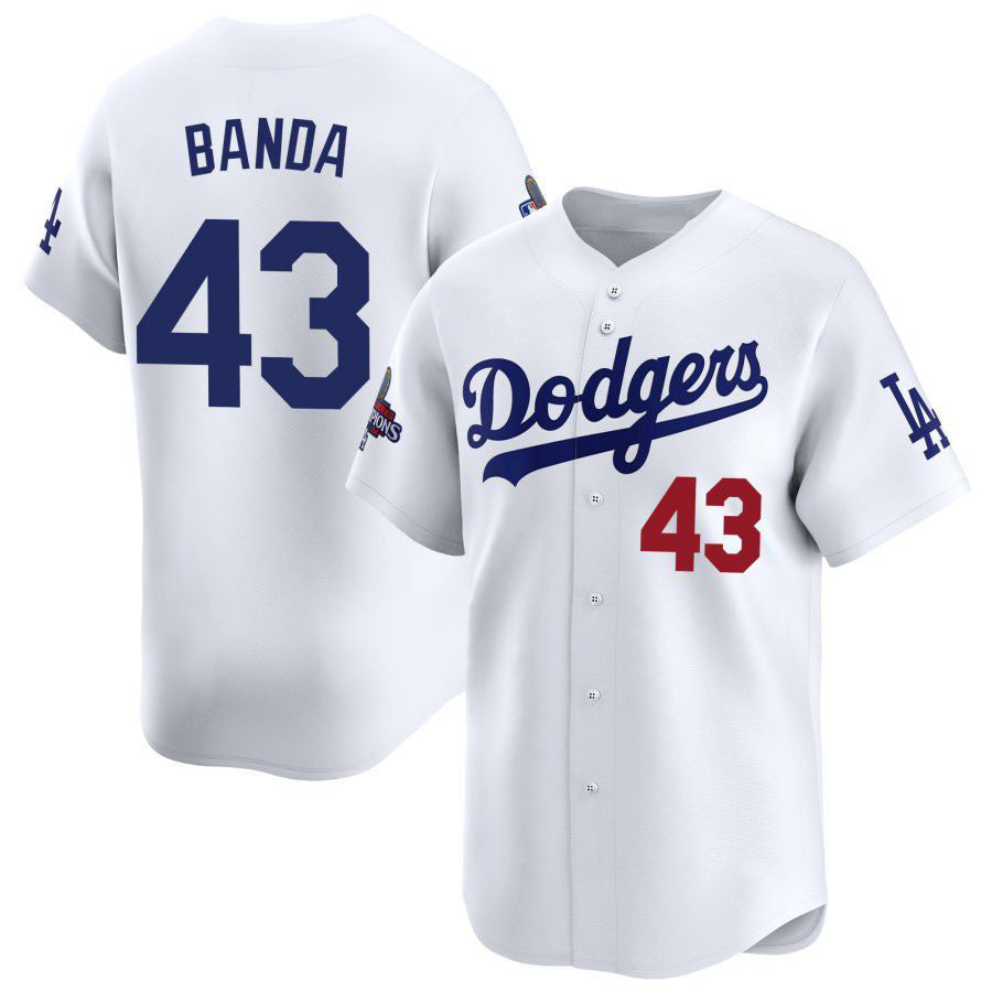 Los Angeles Dodgers #43 Anthony banda White 2024 World Series Stitched Baseball
