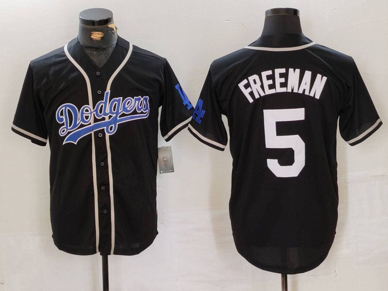 Los Angeles Dodgers #5 Freddie Freeman Black Cool Base With Patch Stitched Baseb