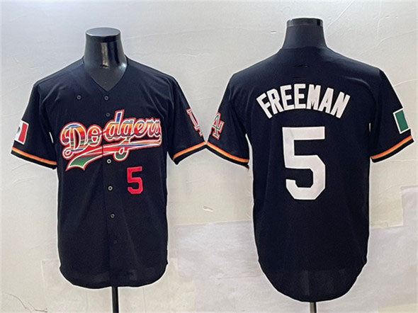 Los Angeles Dodgers #5 Freddie Freeman Black Mexico Limited Stitched Baseball Je