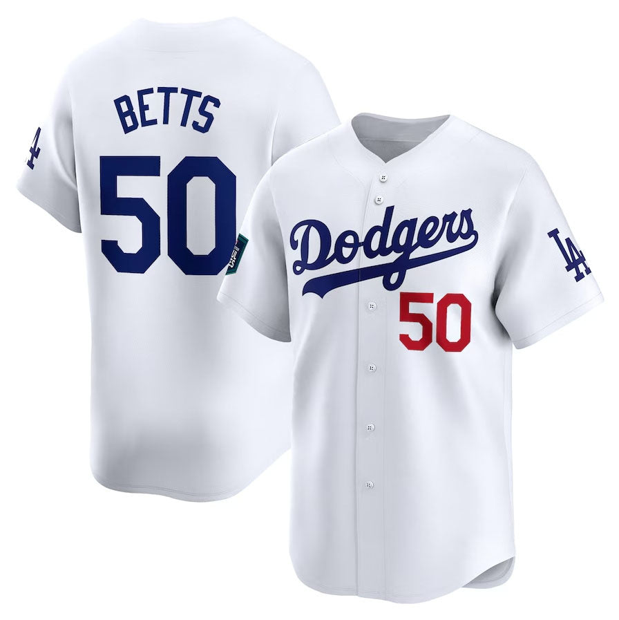 Los Angeles Dodgers #50 Mookie Betts 2024 World Tour Seoul Series Home Limited P