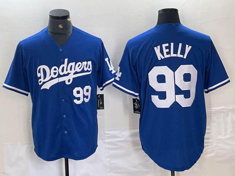 Los Angeles Dodgers #99 Joe Kelly Number Blue Stitched Cool Base Jersey Baseball