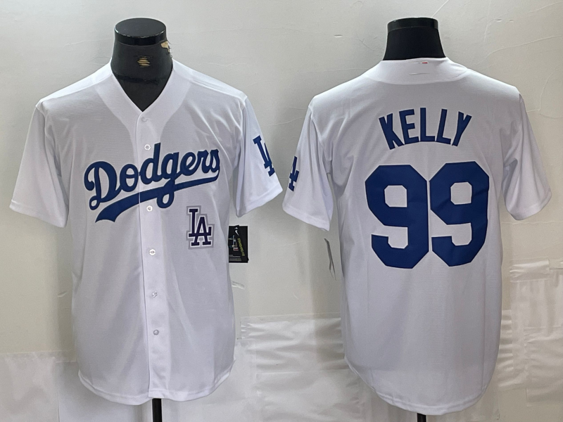 Los Angeles Dodgers #99 Joe Kelly White Stitched Cool Base Jersey Baseball Jerse
