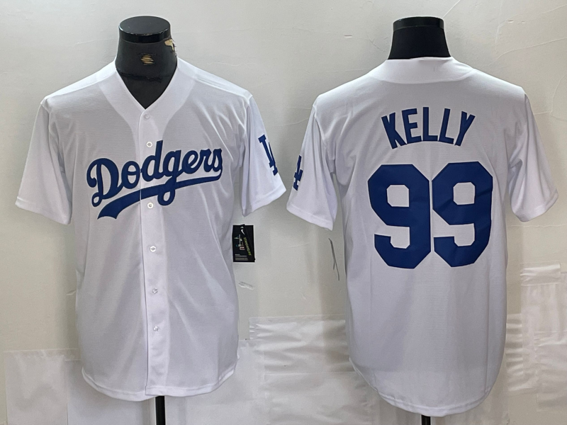Los Angeles Dodgers #99 Joe Kelly White Stitched Cool Base Jerseys Baseball Jers