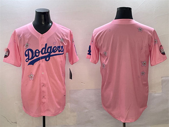 Los Angeles Dodgers Blank Pink 2025 Tokyo Series Limited Stitched Baseball Jerse