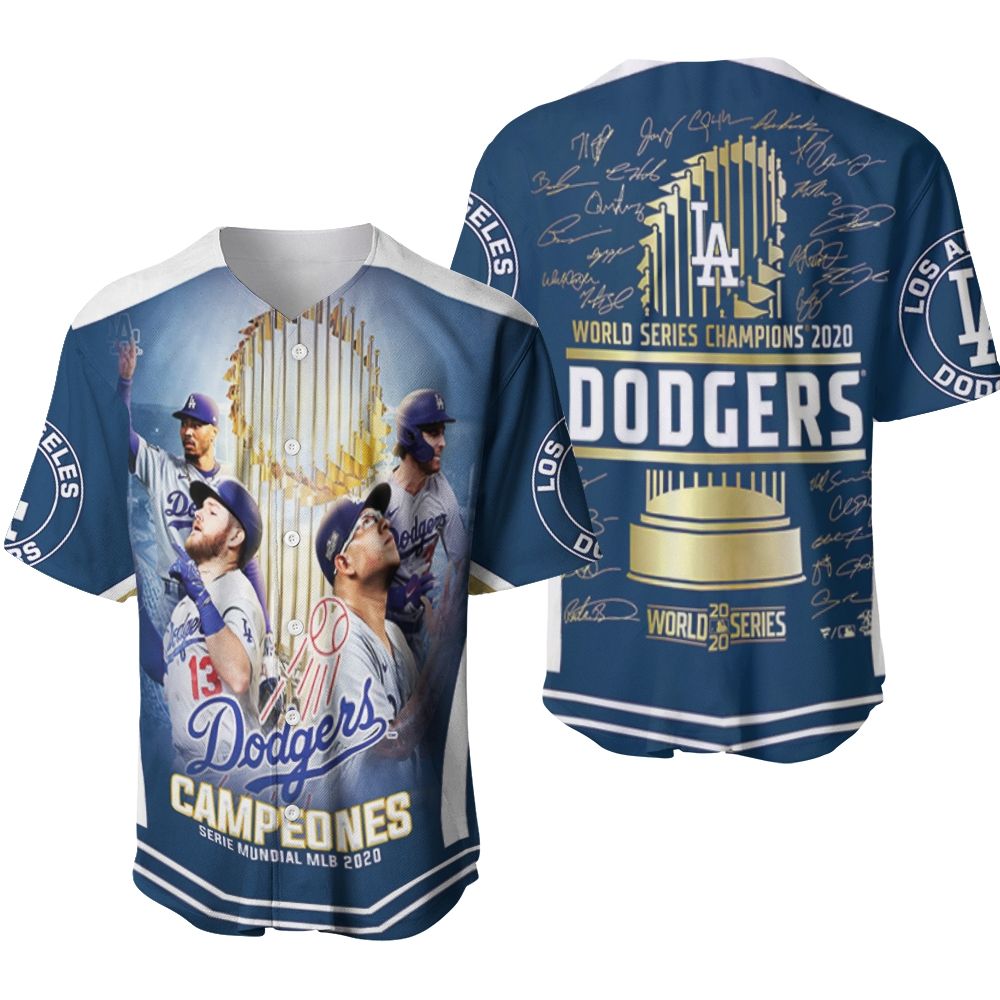 Los Angeles Dodgers Campeones Serie Mundial Mlb 2020 Baseball Jersey