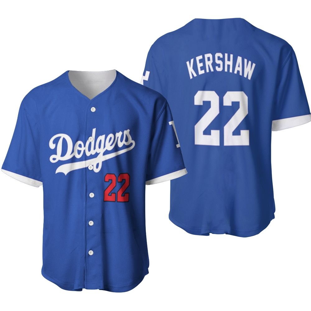 Los Angeles Dodgers Clayton Kershaw 22 2020 Mlb Navy Blue Jersey Inspired Baseball Jersey