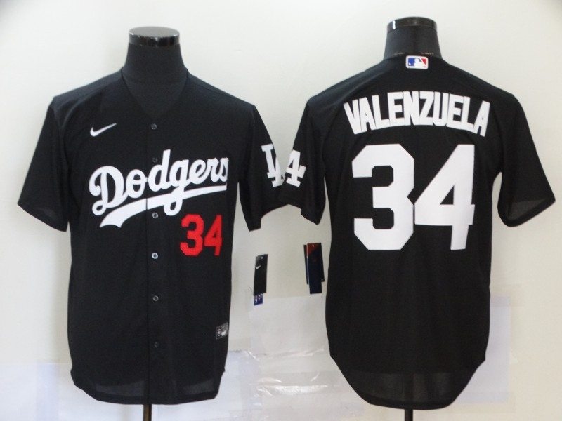 Los Angeles Dodgers Fernando Valenzuela 34 2020 Mlb Black Jersey