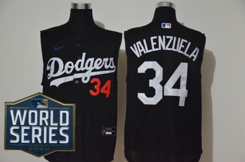 Los Angeles Dodgers Fernando Valenzuela 34 2020 Mlb Black Sleeveless Jersey