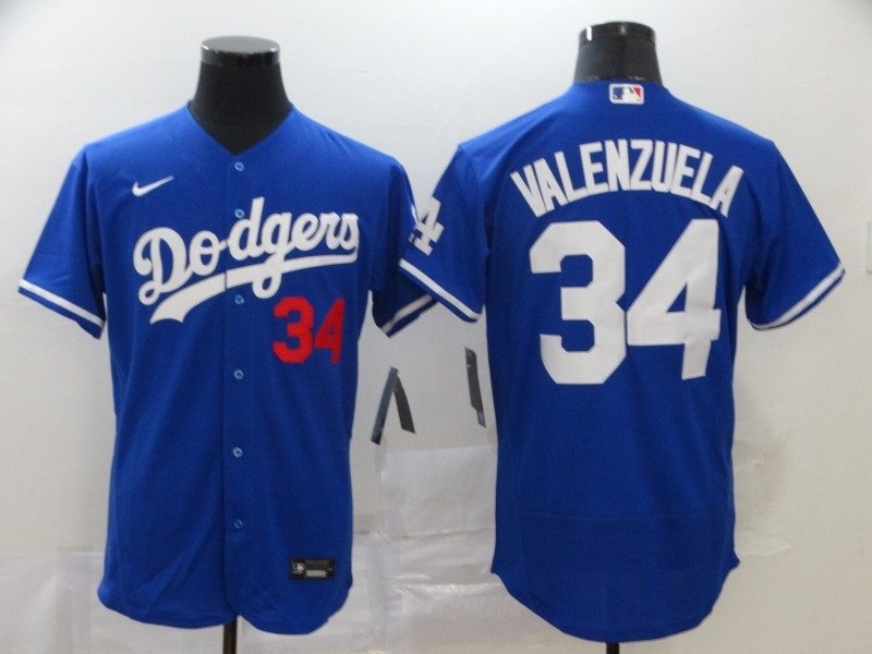 Los Angeles Dodgers Fernando Valenzuela 34 2020 Mlb Navy Blue Jersey