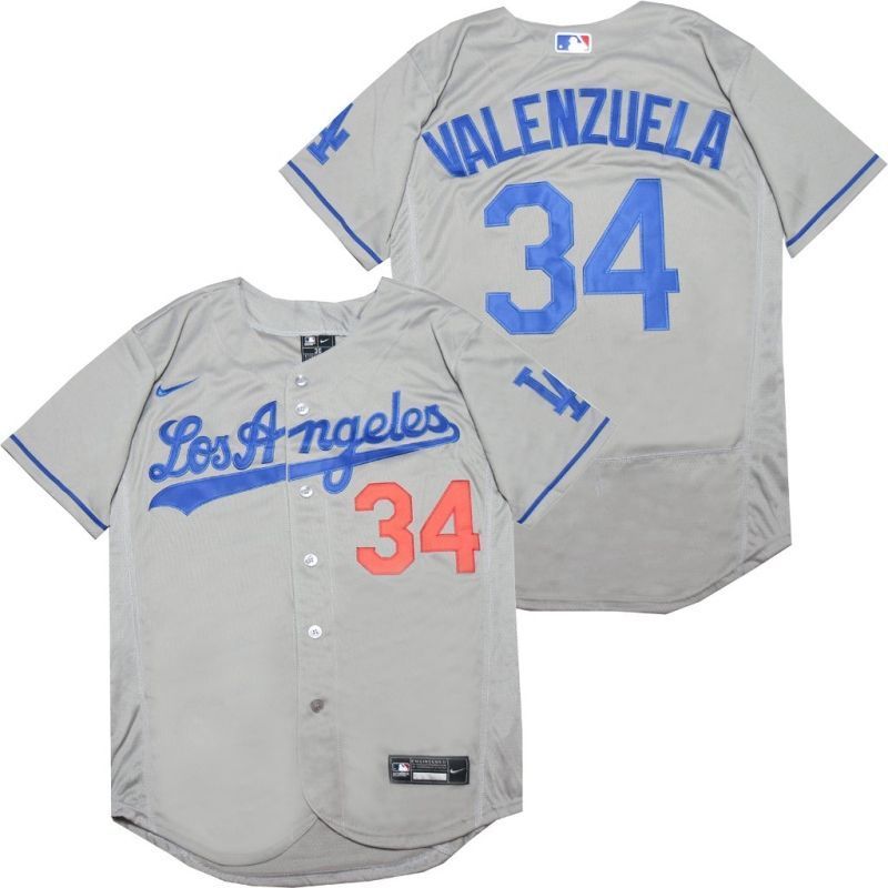 Los Angeles Dodgers Fernando Valenzuela 34 2020 Mlb Silver Jersey