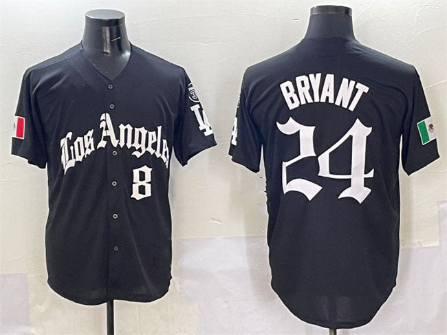 Los Angeles Dodgers Front #8 Back #24 Kobe Bryant Black Mexico 2025 LA Gothic St