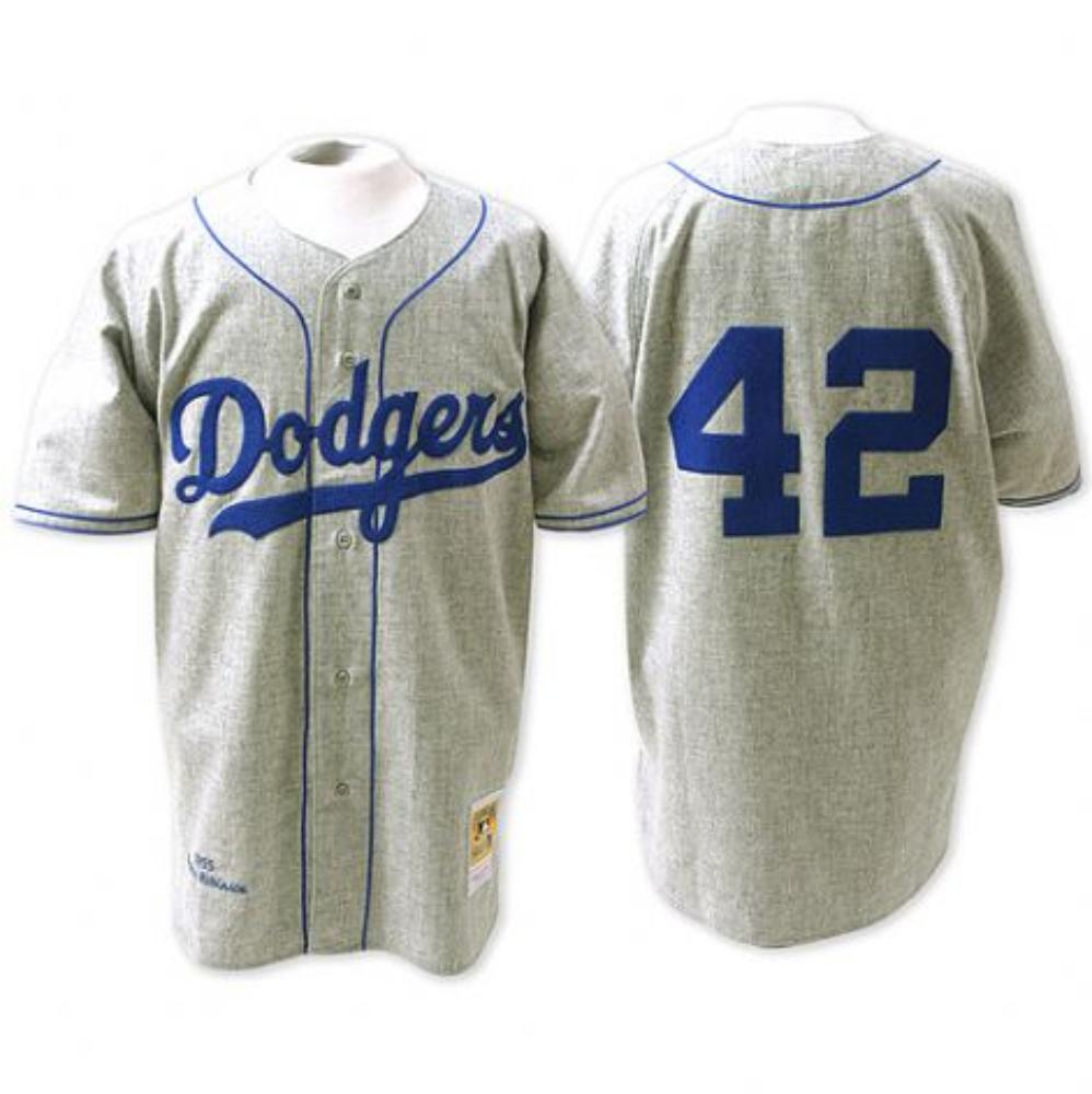 Los Angeles Dodgers Jackie Robinson Grey 1955 Throwback Jersey