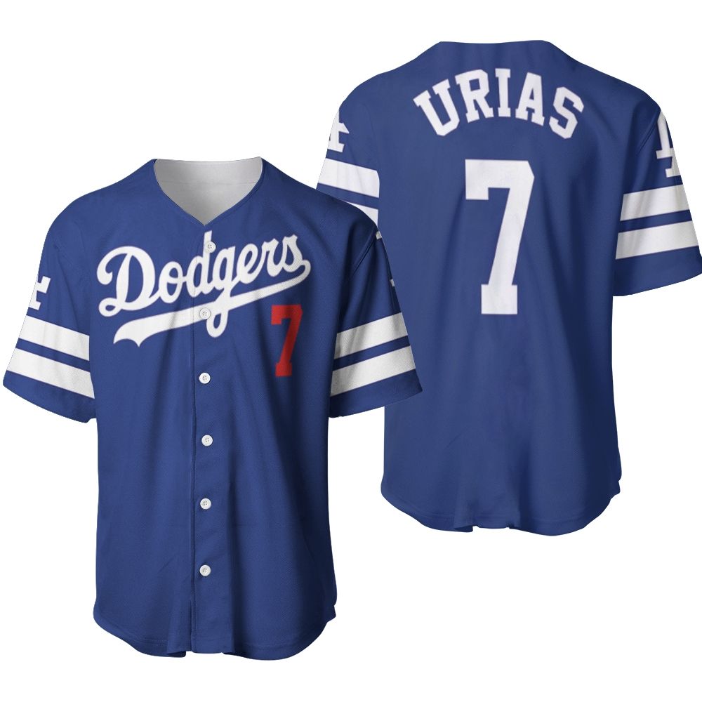 Los Angeles Dodgers Julio Urias 7 2020 Mlb Blue Jersey Inspired Style Baseball Jersey