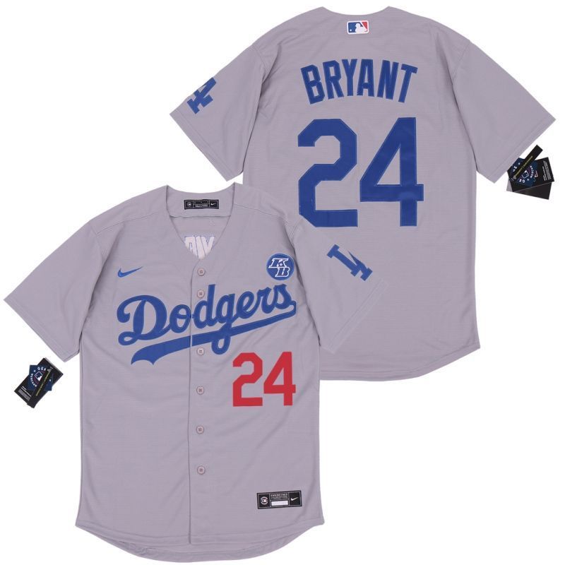 Los Angeles Dodgers Kobe Bryant 24 2020 Mlb Light Grey Jersey