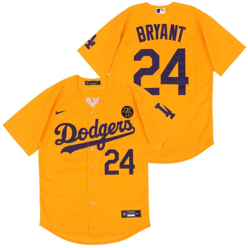 Los Angeles Dodgers Kobe Bryant 24 2020 Mlb Yellow Jersey