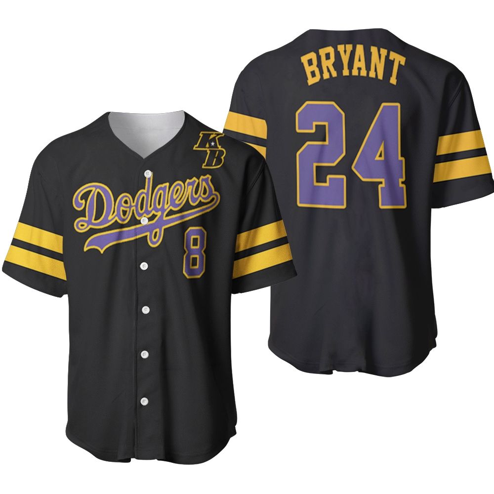 Los Angeles Dodgers Kobe Bryant 24 Mlb Throwback Black Jersey Inspired Style Baseball Jersey