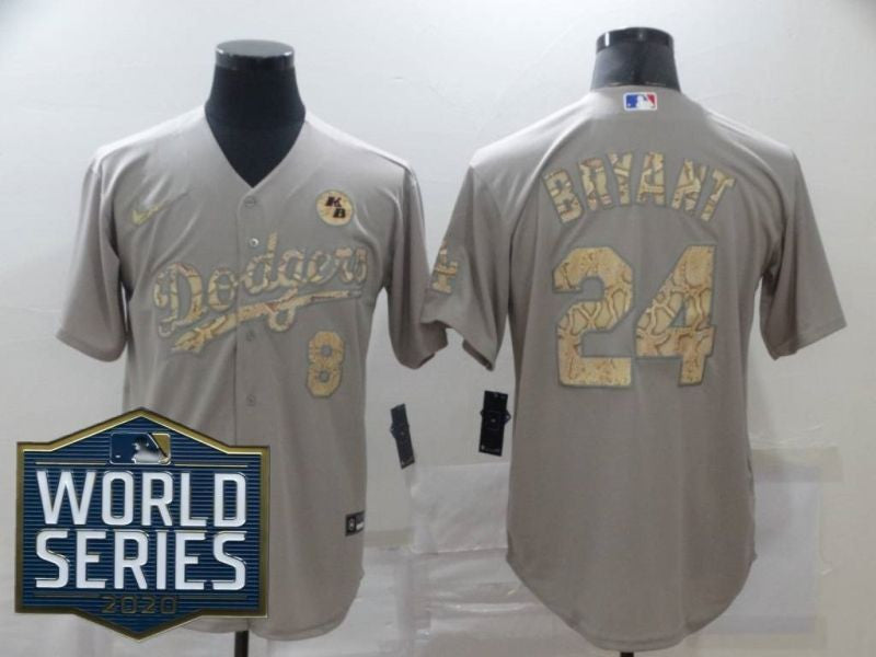 Los Angeles Dodgers Kris Bryant 24 2020 Mlb Grey Jersey