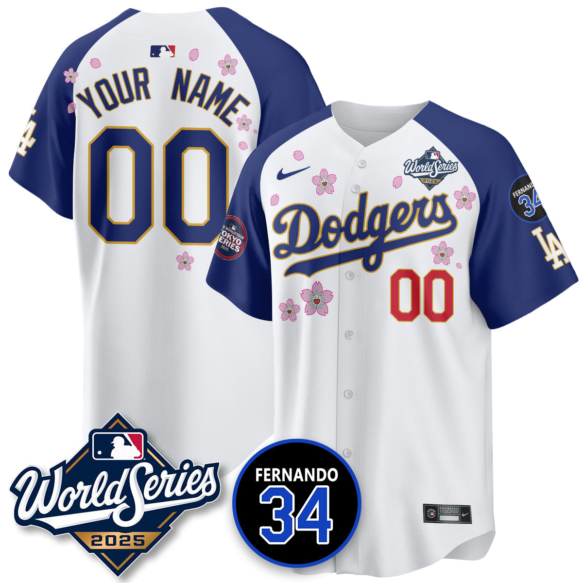 Los Angeles Dodgers Tokyo Series 2025 NL Champions Custom Jersey All Stitched