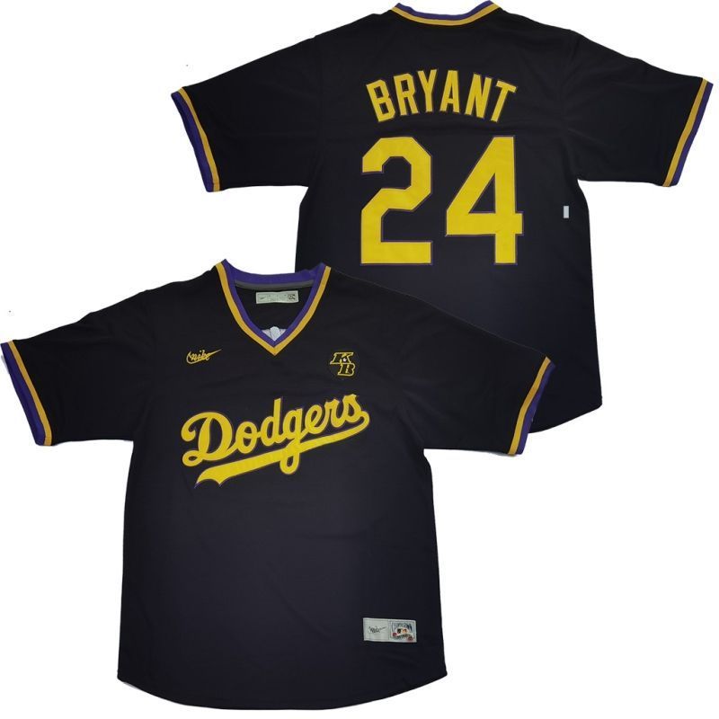 Los Angeles Dodgers Tribute Kobe Bryant 24 2020 Mlb Black Blue Jersey