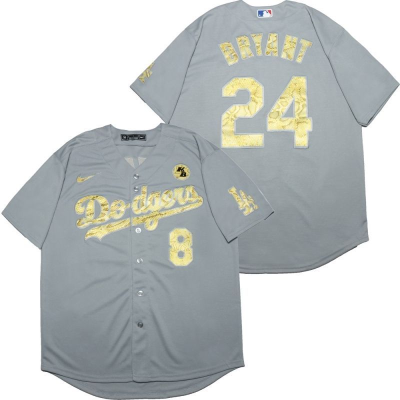 Los Angeles Dodgers Tribute Kobe Bryant 24 2020 Mlb Light Grey Jersey