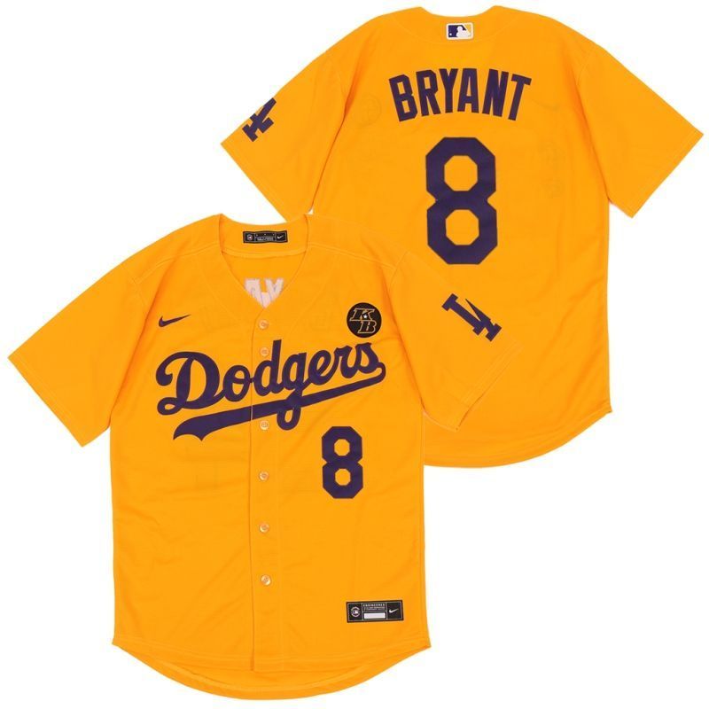 Los Angeles Dodgers Tribute Kobe Bryant 8 2020 Mlb Yellow Jersey