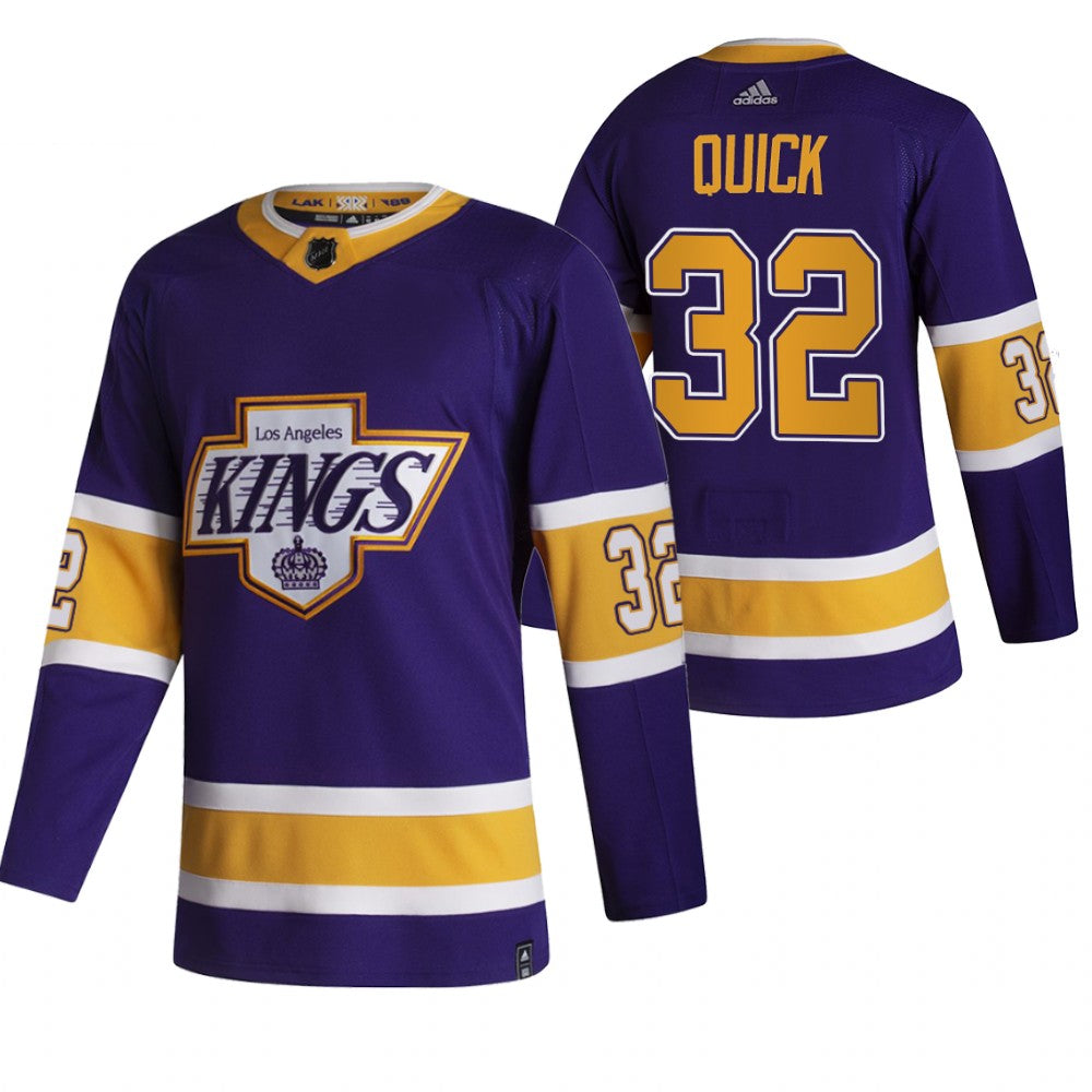 Los Angeles Kings 32 Jonathan Quick Black Mens Adidas 2020 21 Reverse Retro Alternate Nhl Jersey