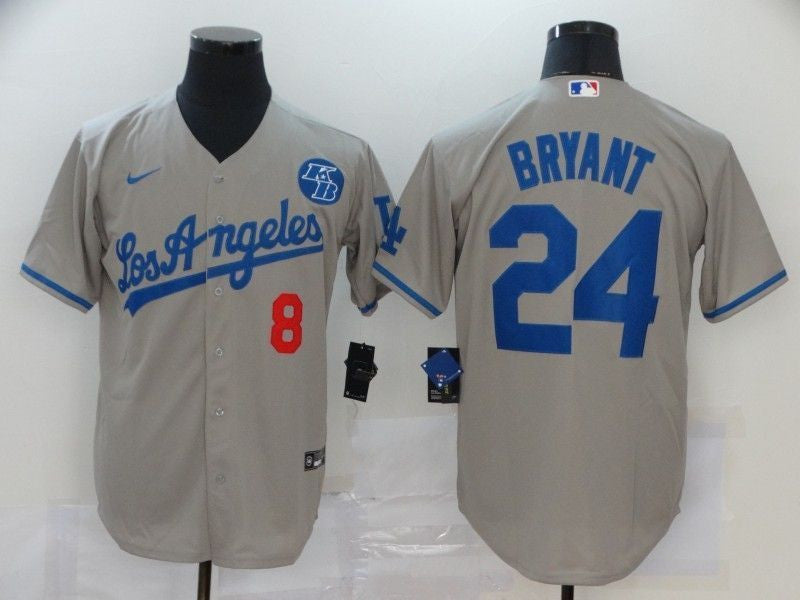 Los Angeles Lakers Kobe Bryant 24 2020 Mlb Grey Jersey