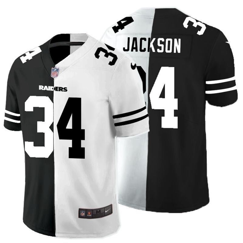 Los Angeles Raiders Bo Jackson 34 Nfl 2020 Black And White Jersey